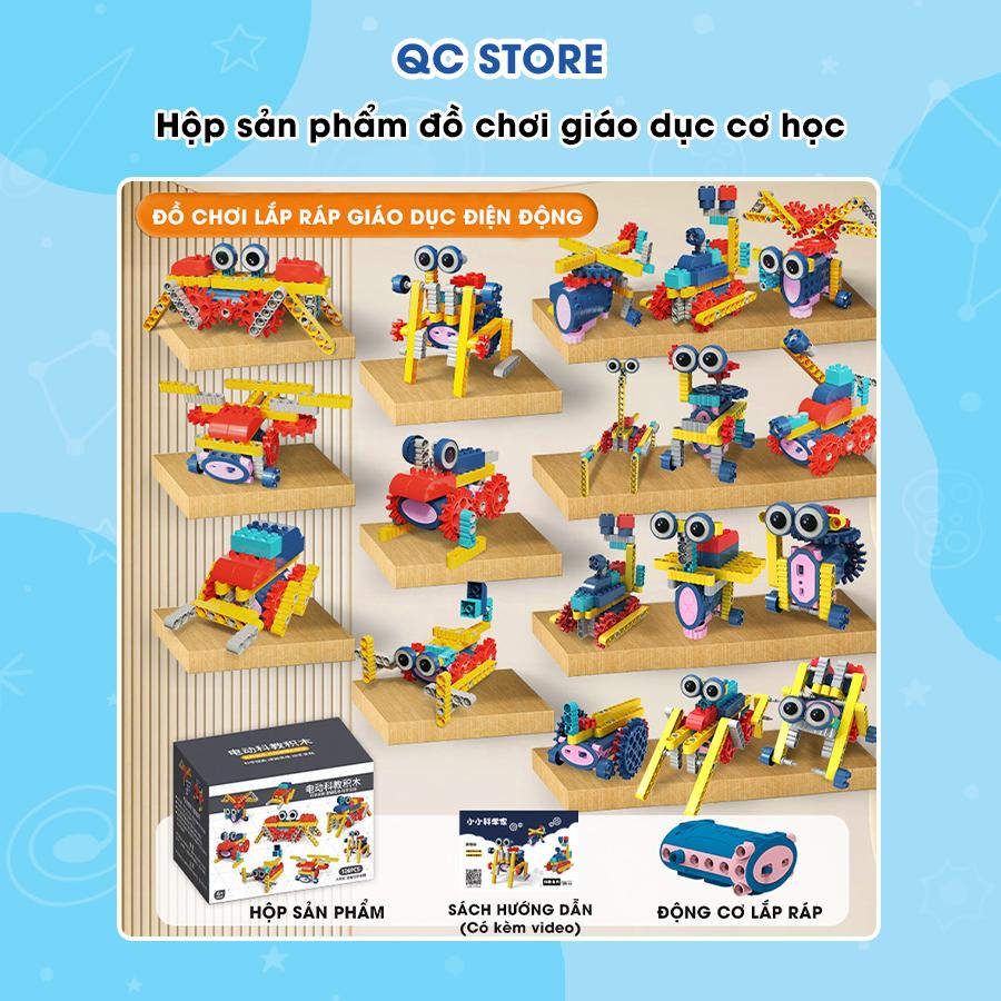 Bộ đồ chơi lắp ráp mô hình có động cơ gạch 3d stem robot cho bé QC Store-duoc-ban-tai-QC Store