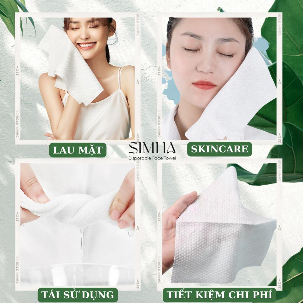 Khăn giấy rút simha đa năng dạng rút 100% vải viscose dùng 1 lần an toàn cho bé lau mặt và lau tay túi rút 186 tờ-duoc-ban-tai-QC Store