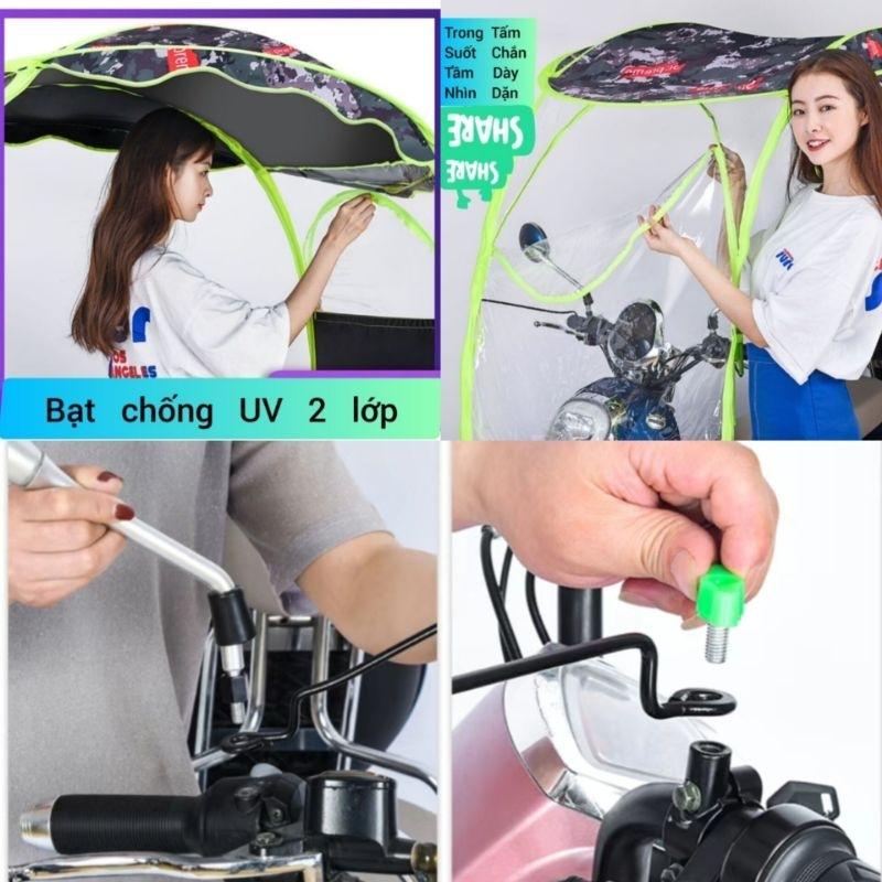 Mái che xe máy, phụ kiện xe máy, mái che, bạt phủ xe máy, bạt che xe máy, áo trùm xe máy, bạc che xe máy trùm kín 555-duoc-ban-tai-Mái che xe máy và xe điện Thiên Linh