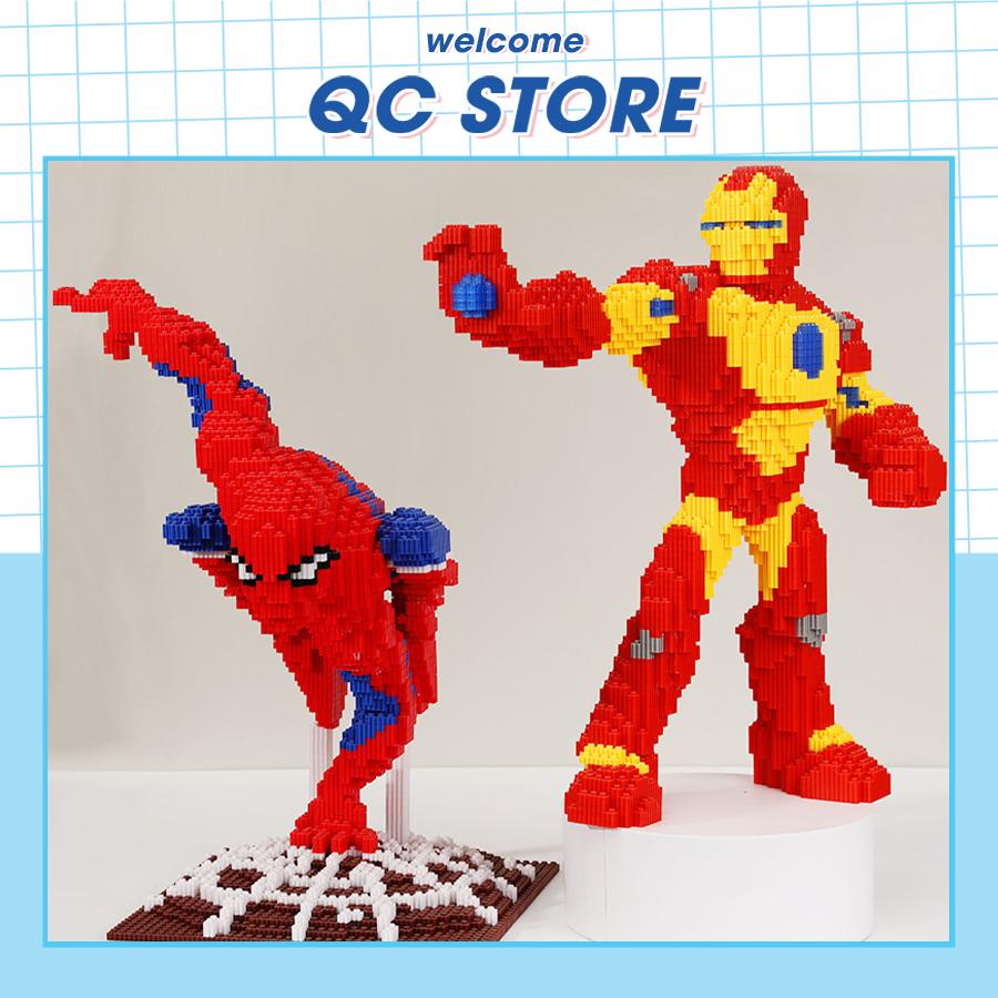Đồ chơi lắp ráp nhân vật Siêu Anh Hùng Marvel ,Captain America,Spiderman,Ironman cỡ lớn bự 3D  QC Store-duoc-ban-tai-QC Store