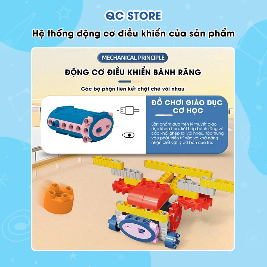 Bộ đồ chơi lắp ráp mô hình có động cơ gạch 3d stem robot cho bé QC Store-duoc-ban-tai-QC Store