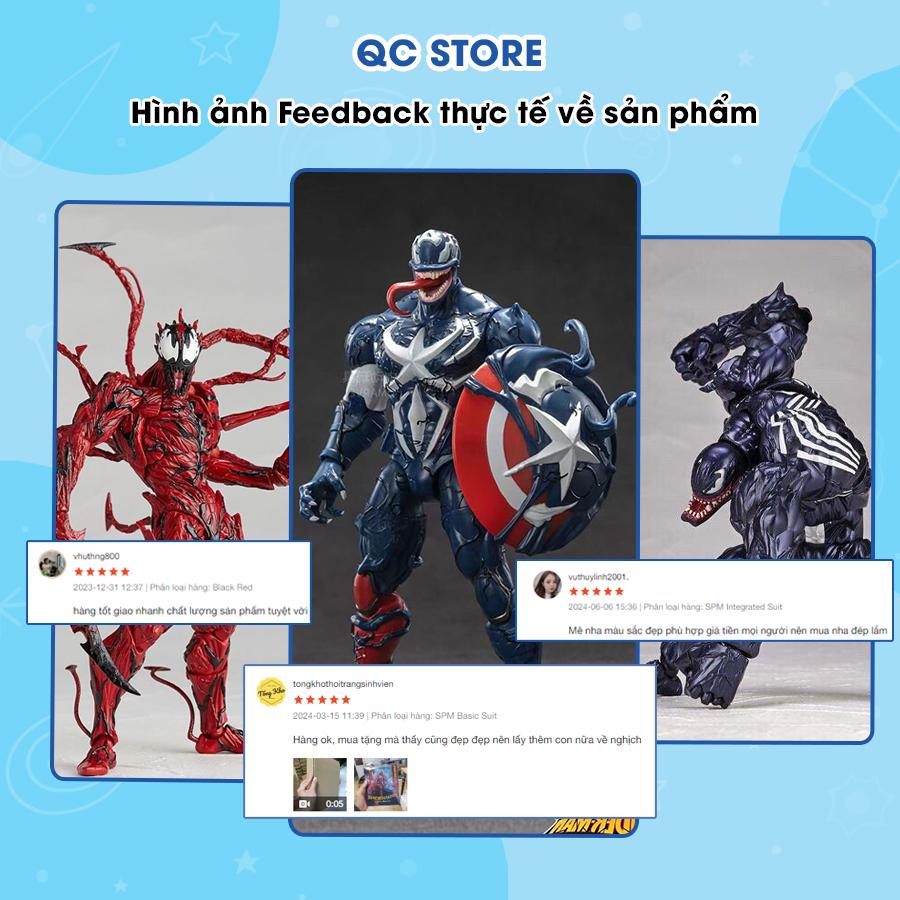 [Mẫu Mới 2025] Đồ chơi mô hình Agent Venom Carnage marvel revotech có khớp cử động  decor cao 20cm QC Store-duoc-ban-tai-QC Store
