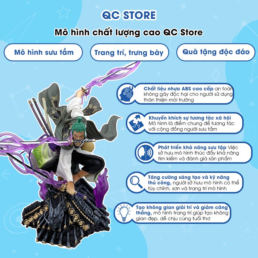 [Mẫu mới 2025] Mô hình One Piece Zoro Wano Roronoa trên mái nhà figure anime decor có LED full box có hộp QC Store-duoc-ban-tai-QC Store