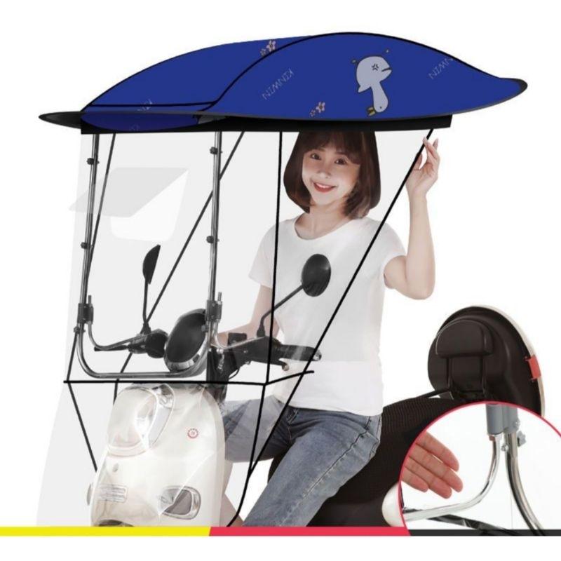 Mái che xe máy, phụ kiện xe máy, mái che, bạt phủ xe máy, bạt che xe máy, áo trùm xe máy, bạc che xe máy, ô xe 395 số 7-duoc-ban-tai-Mái che xe máy và xe điện Thiên Linh