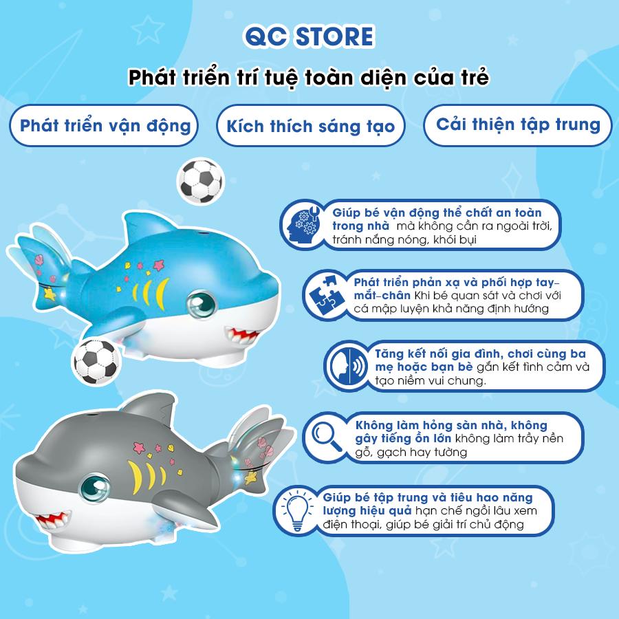 (Quà tặng sticker) Đồ chơi cá mập thôi bóng di chuyển có nhạc quà tặng cho bé trai bé gái QC Store-duoc-ban-tai-QC Store