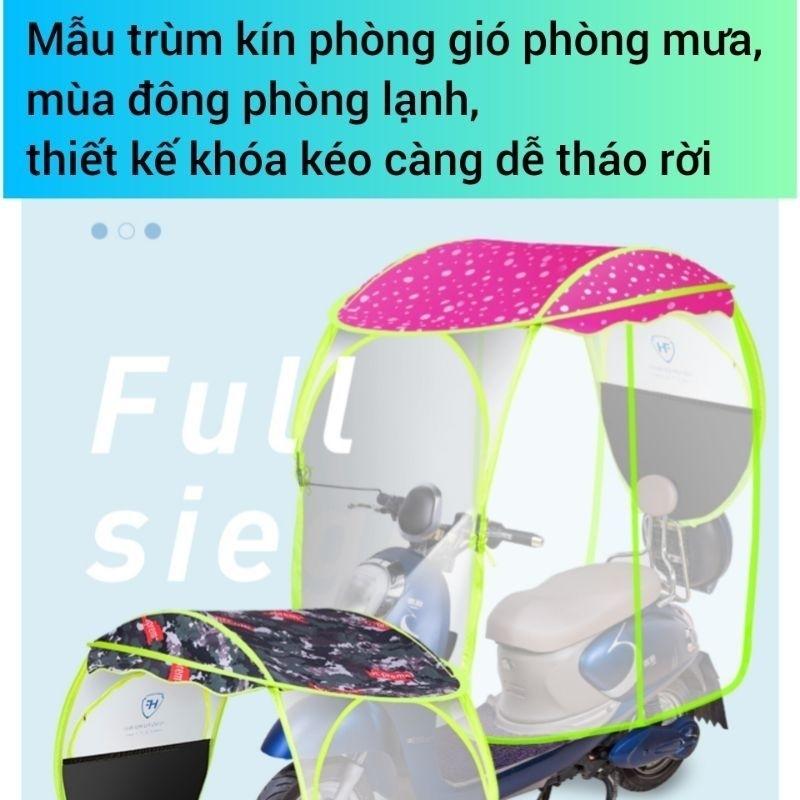 Mái che xe máy, phụ kiện xe máy, mái che, bạt phủ xe máy, bạt che xe máy, áo trùm xe máy, bạc che xe máy trùm kín 555-duoc-ban-tai-Mái che xe máy và xe điện Thiên Linh