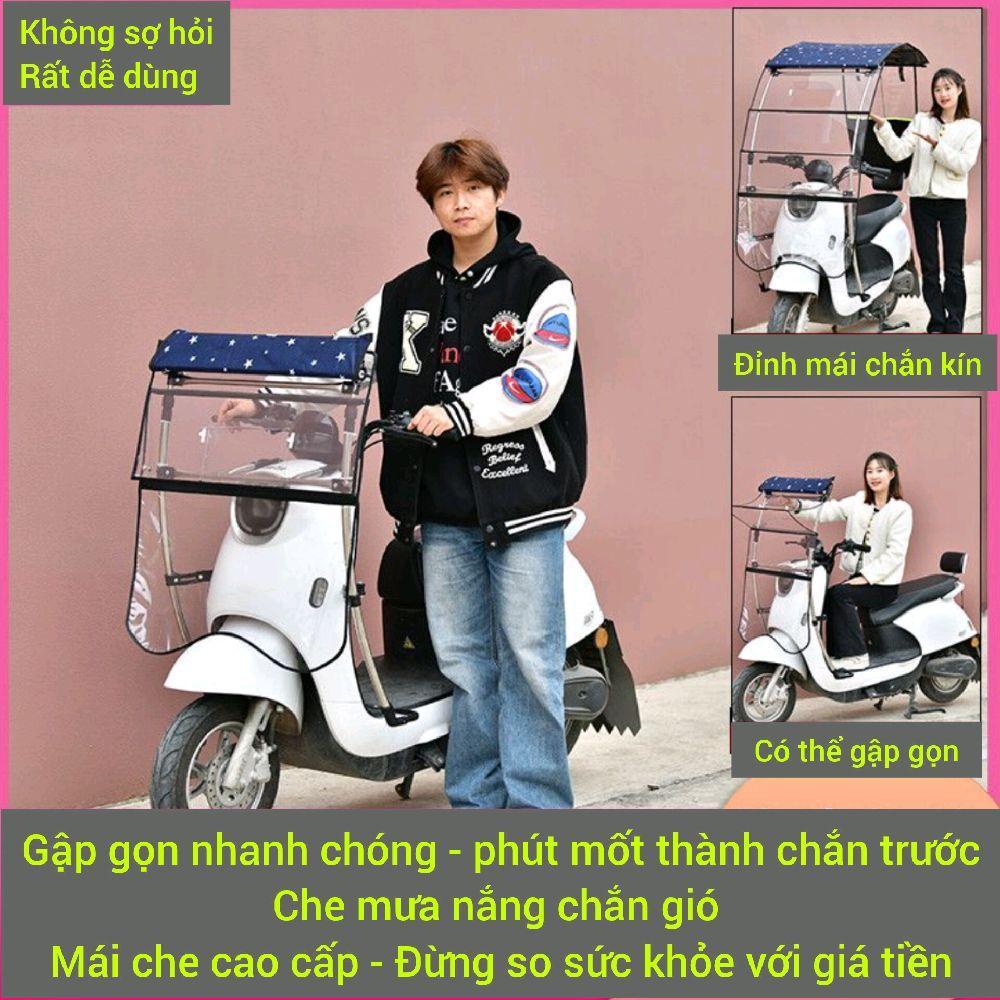 Mái che xe máy, phụ kiện xe máy, mái che, bạt phủ xe máy, bạt che xe máy, áo trùm xe máy gấp gọn phút mốt 865-duoc-ban-tai-Mái che xe máy và xe điện Thiên Linh