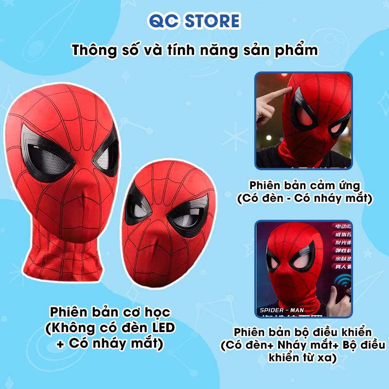 [Mẫu Mới 2025] Mặt Nạ Hóa Trang Người Nhện Spiderman nháy mắt được Tỉ Lệ 1: 1, điều khiển từ xa mắt phát sáng QC Store-duoc-ban-tai-QC Store