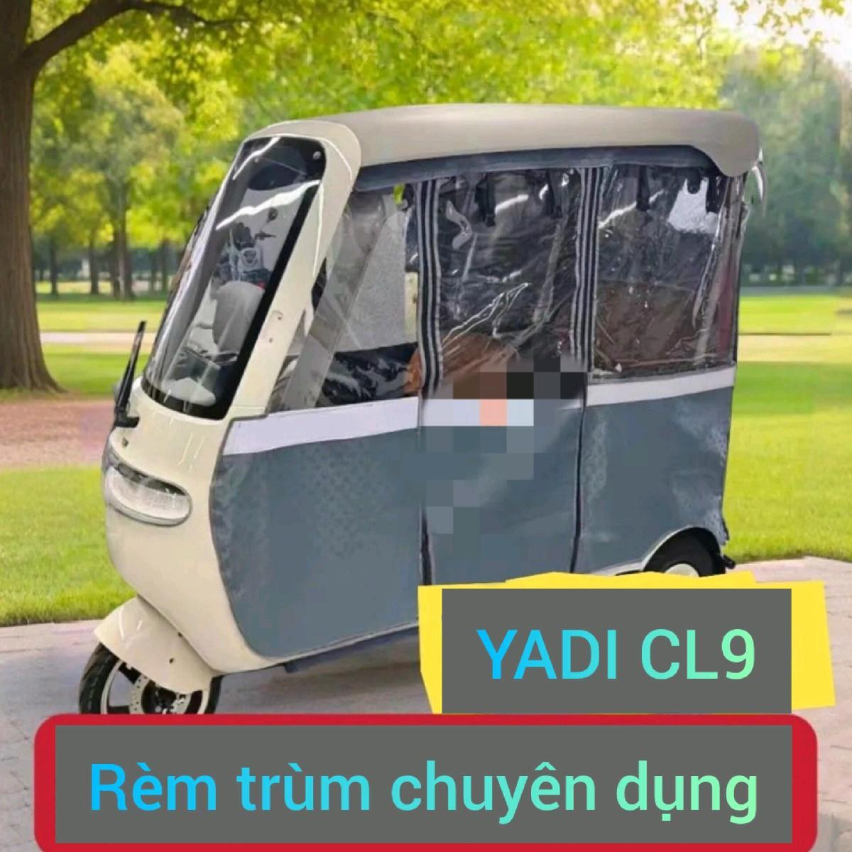 Rèm trùm xe điện 3 bánh YADI CL9 (chỉ rèm trùm, không bao gồm xe và mái che) 1700 - Tấm bạt dày tráng nhựa, chống nước-duoc-ban-tai-Mái che xe máy và xe điện Thiên Linh