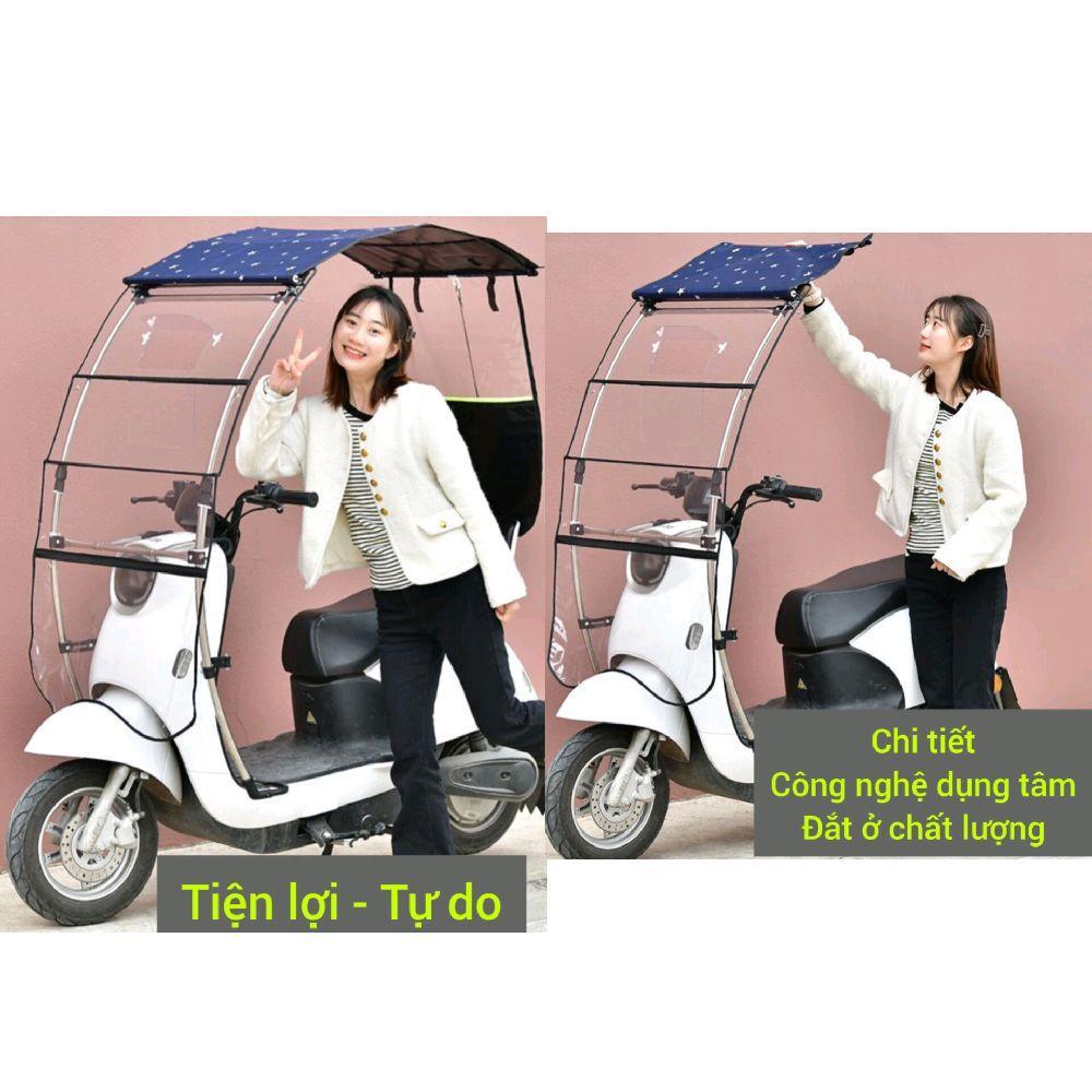 Mái che xe máy, phụ kiện xe máy, mái che, bạt phủ xe máy, bạt che xe máy, áo trùm xe máy gấp gọn phút mốt 865-duoc-ban-tai-Mái che xe máy và xe điện Thiên Linh