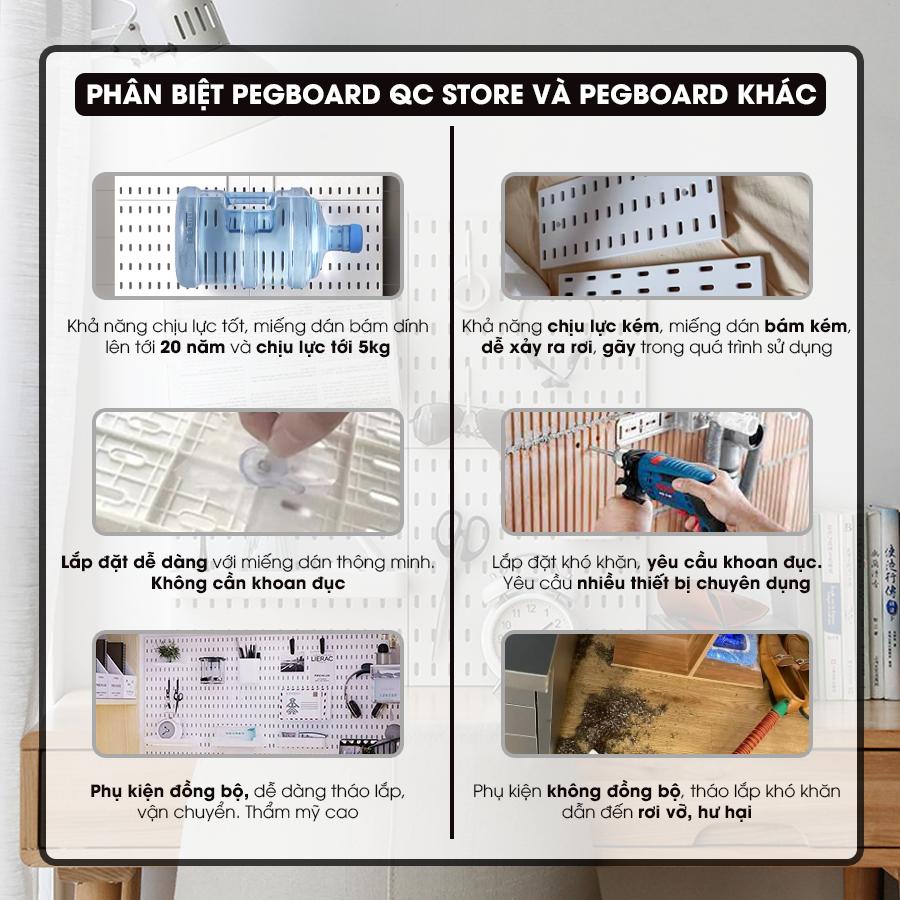 Pegboard giá kệ decor trang trí để đựng đồ nhà bếp đa năng giá treo tường dụng cụ phòng bếp kệ gia vị dán tường QC Store-duoc-ban-tai-QC Store