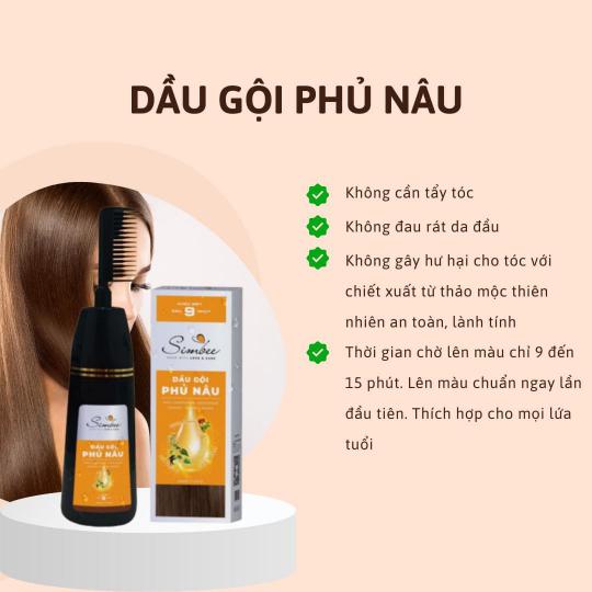 Dầu gội phủ bạc/ phủ nâu Simbee 200 ML - Dầu gội phủ bạc/ phủ nâu thảo dược, an toàn, lành tính, đen bóng/ nâu hạt dẻ-duoc-ban-tai-Minh Nguyệt Mall