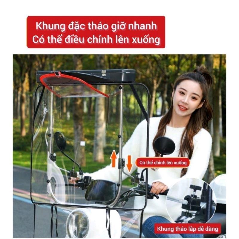 Mái che, ô che, dù che, mui che, rèm che, trùm che, bạt che xe gấp gọn trong phút mốt, phụ kiện xe 860-duoc-ban-tai-Mái che xe máy và xe điện Thiên Linh