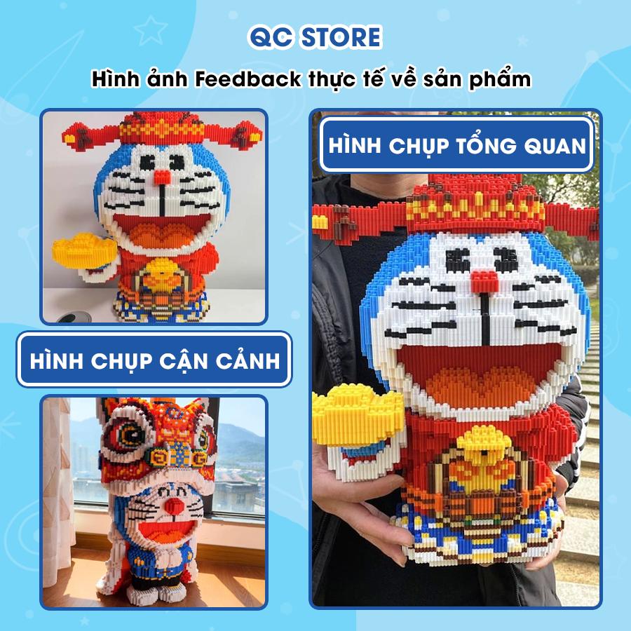 Đồ chơi lắp ráp mô hình doraemon thần tài múa lân đầu lân to khổng lồ 35cm, 40cm, 55cm QC Store-duoc-ban-tai-QC Store