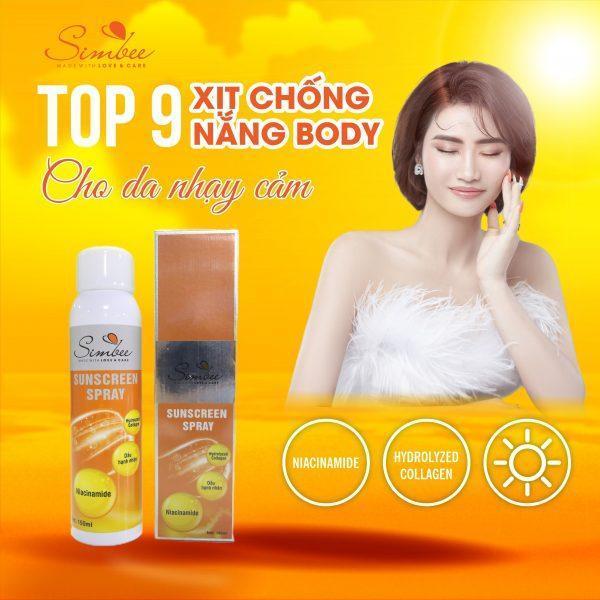 Xịt body trắng da chống nắng Simbee - Dưỡng trắng toàn thân, chống tia UV, 150ml (cho body)-duoc-ban-tai-Minh Nguyệt Mall