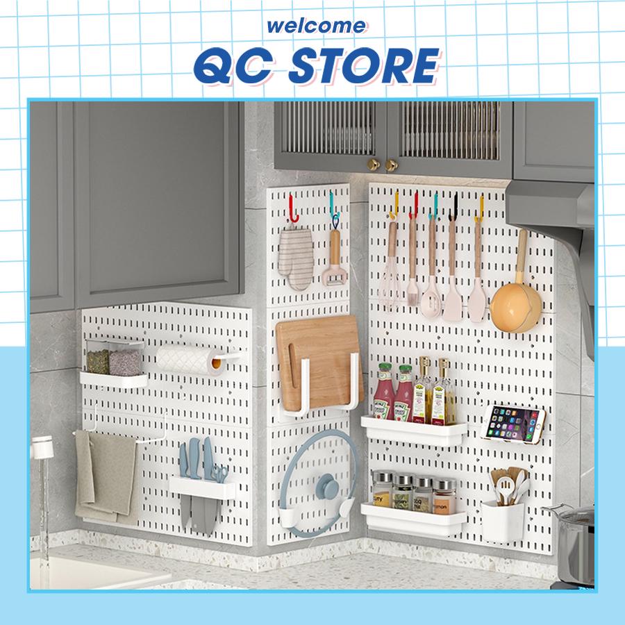Pegboard giá kệ decor trang trí để đựng đồ nhà bếp đa năng giá treo tường dụng cụ phòng bếp kệ gia vị dán tường QC Store-duoc-ban-tai-QC Store