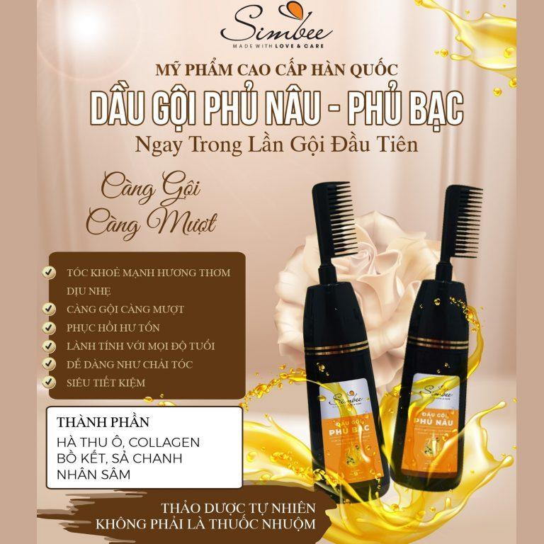 Dầu gội phủ bạc/ phủ nâu Simbee 200 ML - Dầu gội phủ bạc/ phủ nâu thảo dược, an toàn, lành tính, đen bóng/ nâu hạt dẻ-duoc-ban-tai-Minh Nguyệt Mall