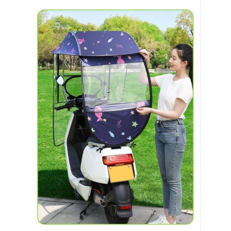 Mái che xe máy, phụ kiện xe máy, mái che, bạt phủ xe máy, bạt che xe máy, áo trùm xe máy 720 cửa sổ gấu tròn rèm cạnh-duoc-ban-tai-Mái che xe máy và xe điện Thiên Linh