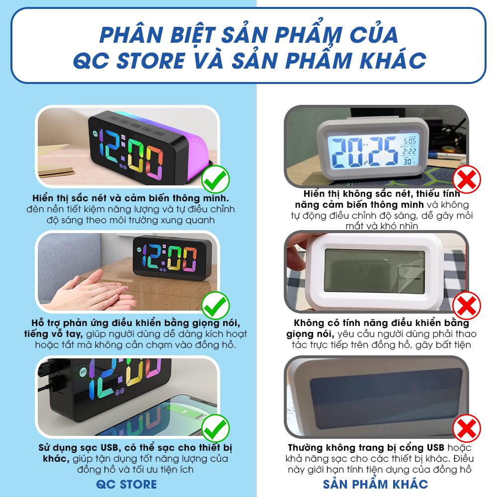 Đồng hồ decor thông minh điện tử để bàn mini cảm ứng âm thanh decor phòng ngủ phòng khách bàn làm việc QC Store-duoc-ban-tai-QC Store
