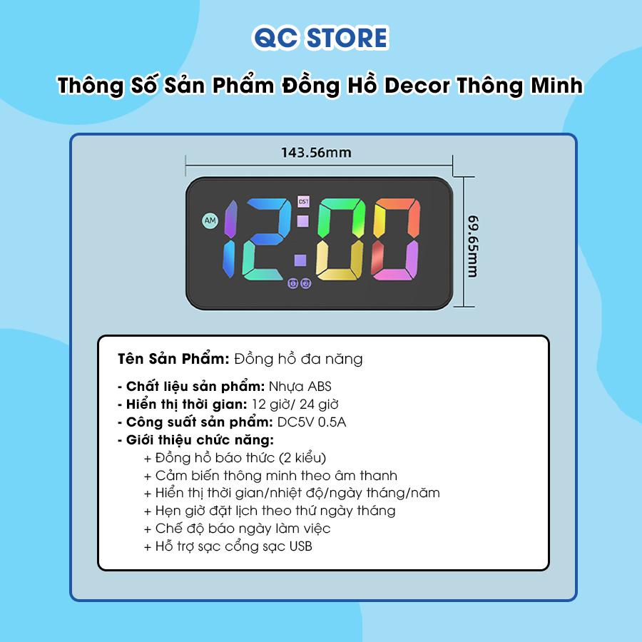 Đồng hồ decor thông minh điện tử để bàn mini cảm ứng âm thanh decor phòng ngủ phòng khách bàn làm việc QC Store-duoc-ban-tai-QC Store