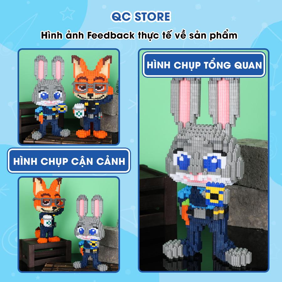 Bộ mô hình đồ chơi lắp ráp 3D xếp hình cáo và thỏ zootopia cỡ vừa cao 32cm QC Store-duoc-ban-tai-QC Store