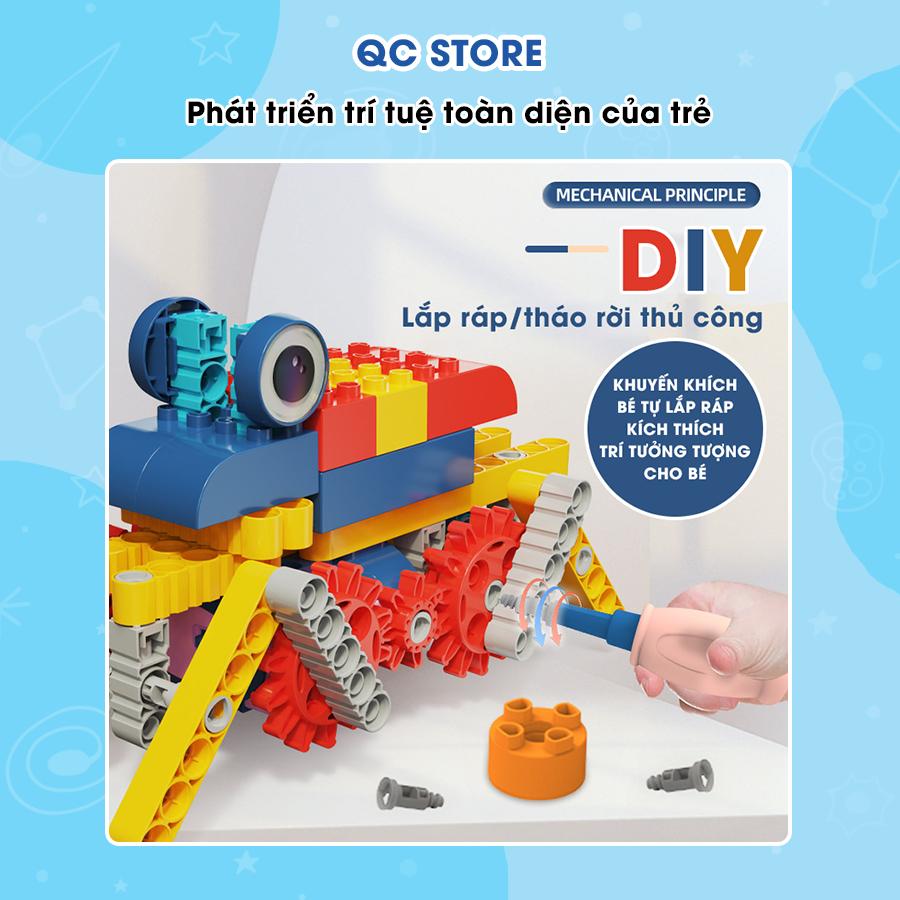 Bộ đồ chơi lắp ráp mô hình có động cơ gạch 3d stem robot cho bé QC Store-duoc-ban-tai-QC Store