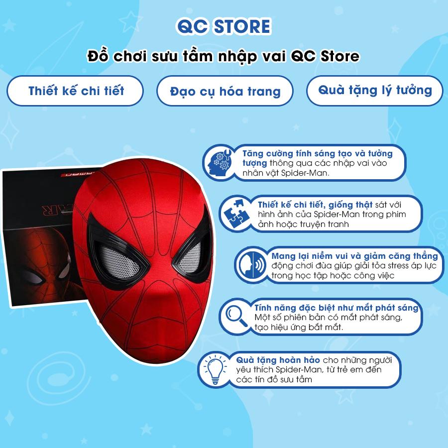 [Mẫu Mới 2025] Mặt Nạ Hóa Trang Người Nhện Spiderman nháy mắt được Tỉ Lệ 1: 1, điều khiển từ xa mắt phát sáng QC Store-duoc-ban-tai-QC Store