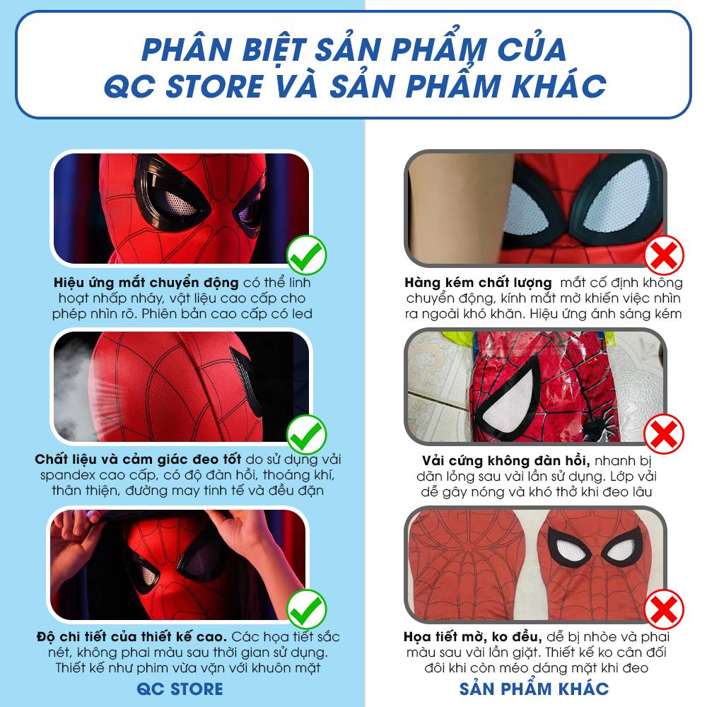 [Mẫu Mới 2025] Mặt Nạ Hóa Trang Người Nhện Spiderman nháy mắt được Tỉ Lệ 1: 1, điều khiển từ xa mắt phát sáng QC Store-duoc-ban-tai-QC Store