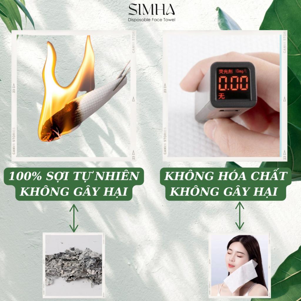 Khăn giấy rút simha đa năng dạng rút 100% vải viscose dùng 1 lần an toàn cho bé lau mặt và lau tay túi rút 186 tờ-duoc-ban-tai-QC Store