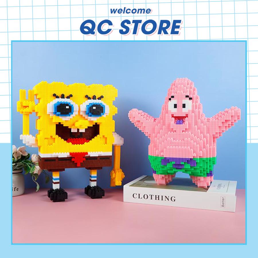 Bộ mô hình bọt biển sao biển lắp ráp 3D xếp hình nhân vật SpongeBob dễ thương cute cho bé kích thước 27 -35cm QC Store-duoc-ban-tai-QC Store
