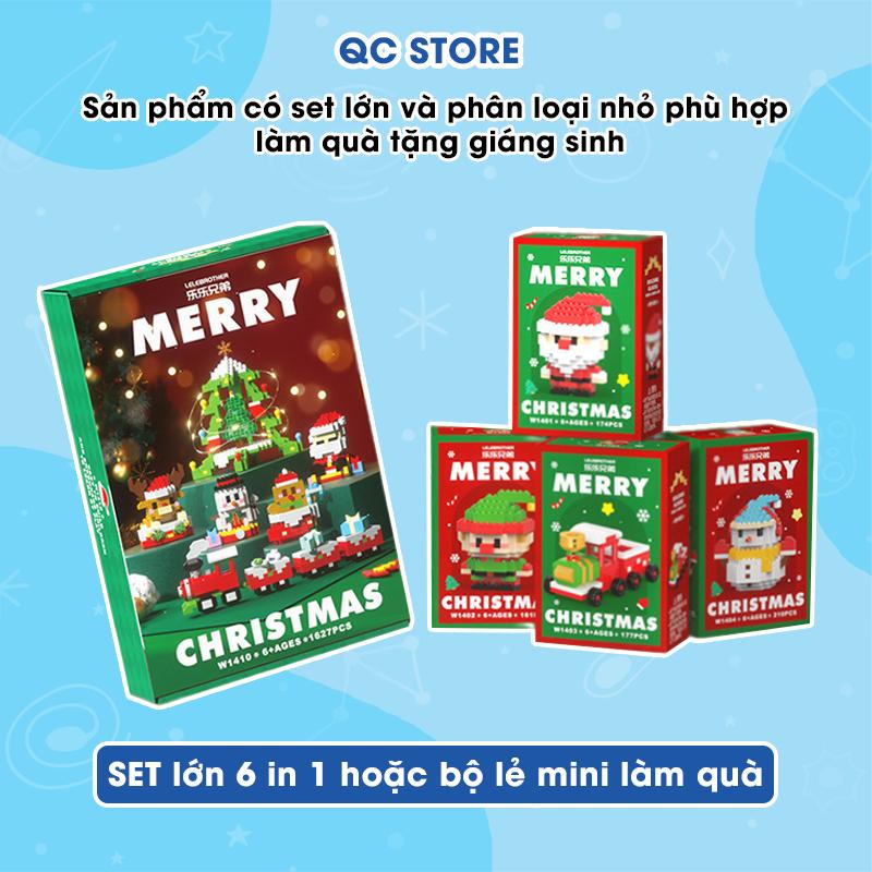 Hộp Quà Tặng Noel 6 in 1 Mô hình Lắp Ráp noel dễ thương Christmas Ông Già Noel Cây Thông Người Tuyết QC Store-duoc-ban-tai-QC Store