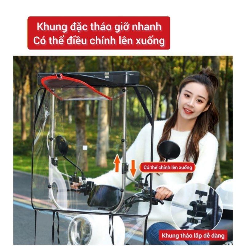 Mái che xe máy, phụ kiện xe máy, mái che, bạt phủ xe máy, bạt che xe máy, áo trùm xe máy, bạc che xe máy gấp gọn 860-duoc-ban-tai-Mái che xe máy và xe điện Thiên Linh