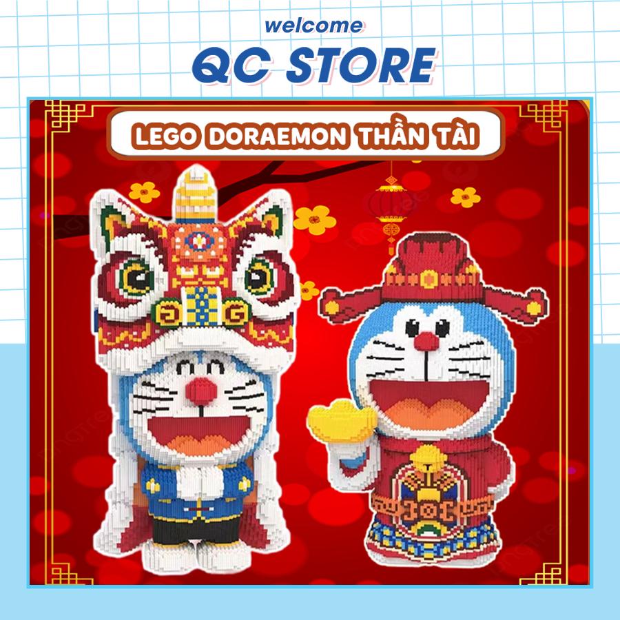 Đồ chơi lắp ráp mô hình doraemon thần tài múa lân đầu lân to khổng lồ 35cm, 40cm, 55cm QC Store-duoc-ban-tai-QC Store