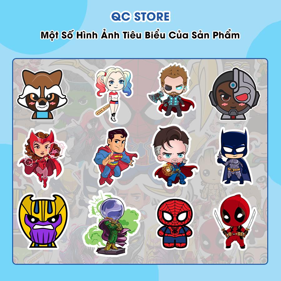 Set 15/30/50 sticker miếng hình dán siêu anh hùng cute dễ thương dán xe mũ bảo hiểm dán laptop, điện thoại QC Store-duoc-ban-tai-QC Store