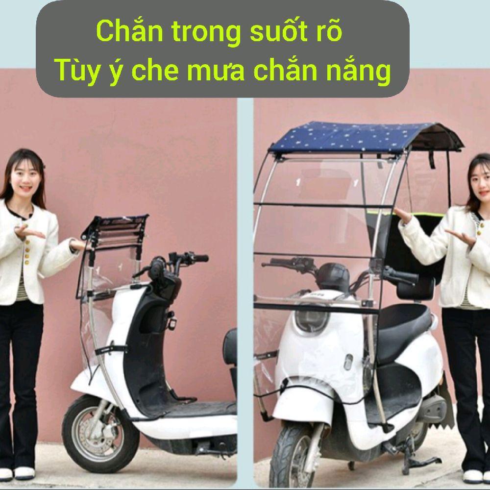 Mái che xe máy, phụ kiện xe máy, mái che, bạt phủ xe máy, bạt che xe máy, áo trùm xe máy gấp gọn phút mốt 865-duoc-ban-tai-Mái che xe máy và xe điện Thiên Linh
