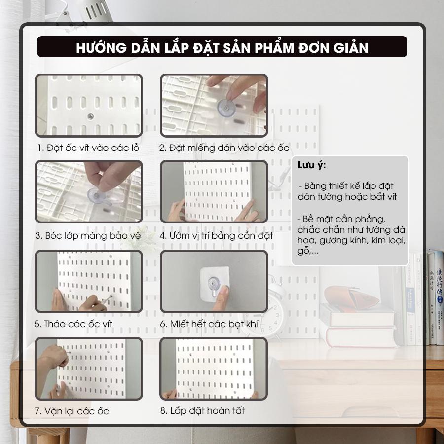Pegboard giá kệ decor trang trí để đựng đồ nhà bếp đa năng giá treo tường dụng cụ phòng bếp kệ gia vị dán tường QC Store-duoc-ban-tai-QC Store