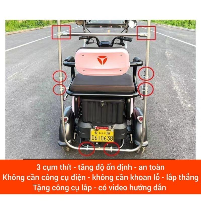 Đồ độ xe điện, phụ kiện độ xe điện, đồ xe điện, che mưa xe điện 3 bánh, rèm che mưa xe điện F68, 130cm x 70cm, inox 2245-duoc-ban-tai-Mái che xe máy và xe điện Thiên Linh