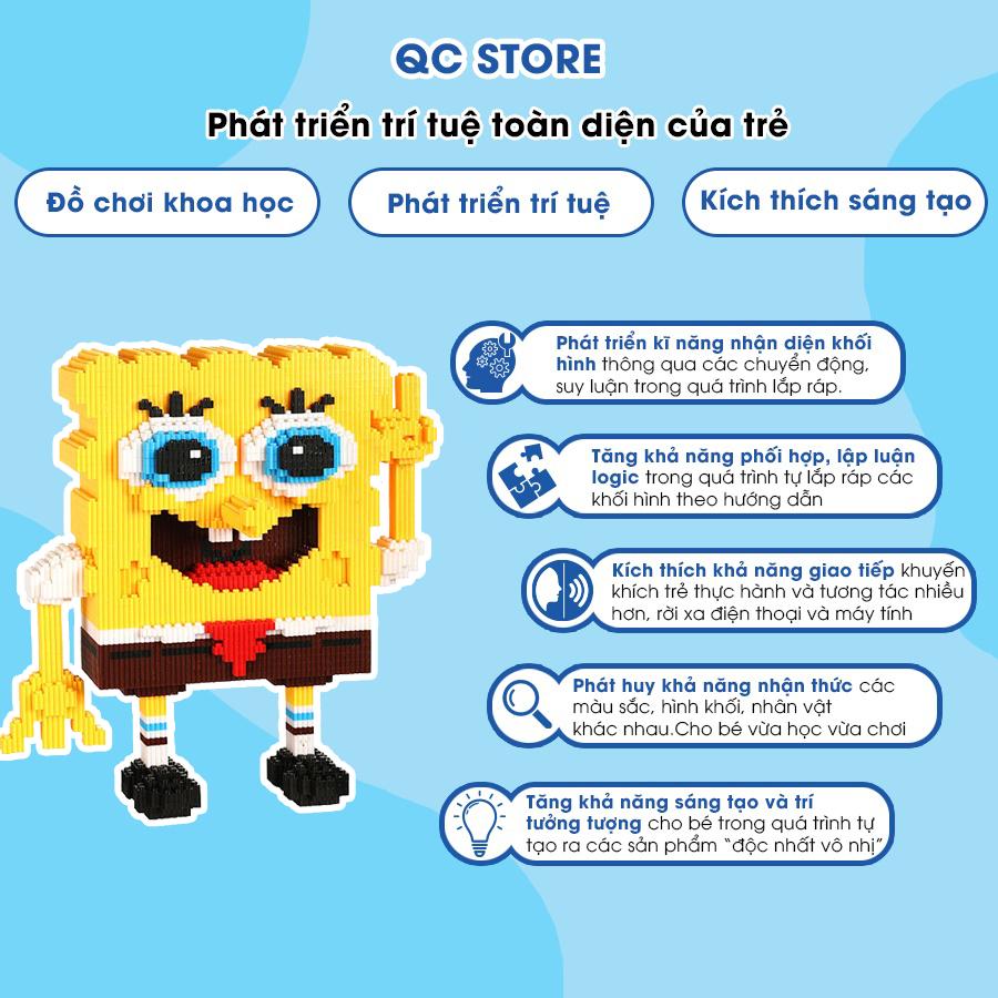 Bộ mô hình bọt biển sao biển lắp ráp 3D xếp hình nhân vật SpongeBob dễ thương cute cho bé kích thước 27 -35cm QC Store-duoc-ban-tai-QC Store