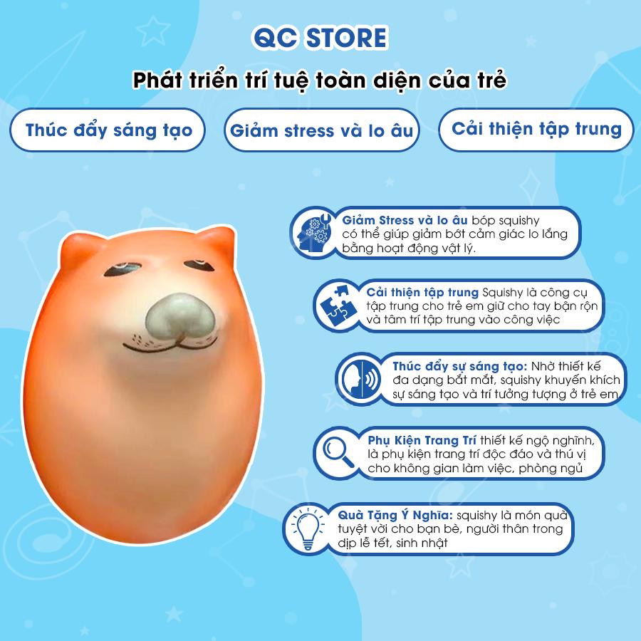 Đồ chơi Squishy Mochi bóp xả stress siêu mềm cute vô tri giải trí nhân vật Chó Shiba Inu QC Store-duoc-ban-tai-QC Store
