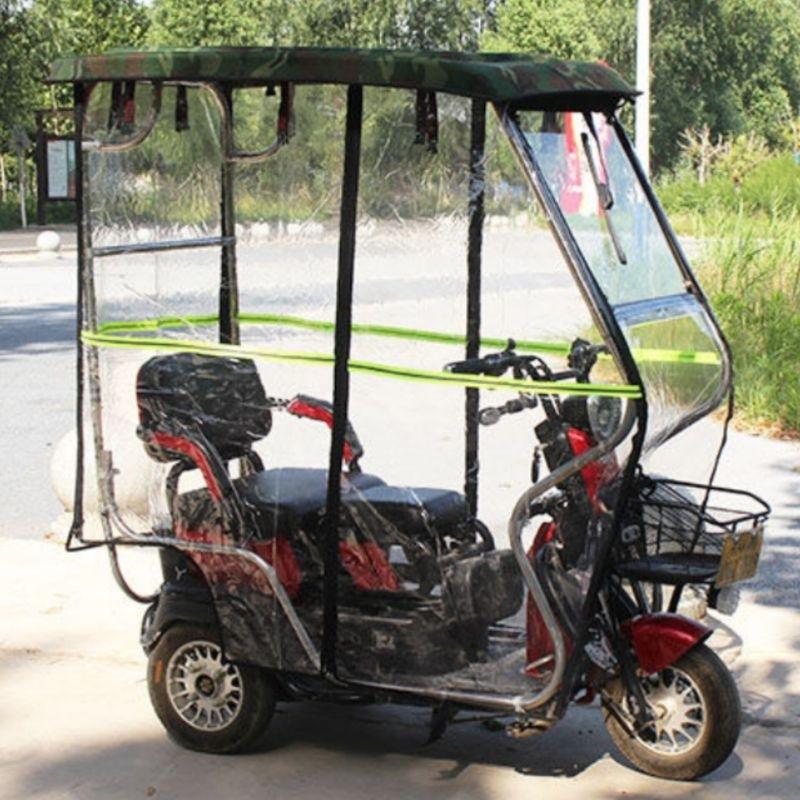 Đồ độ xe điện, phụ kiện độ xe điện, đồ xe điện, che mưa xe điện 3 bánh, rèm che mưa xe điện F68, 130cm x 70cm, inox 2245-duoc-ban-tai-Mái che xe máy và xe điện Thiên Linh