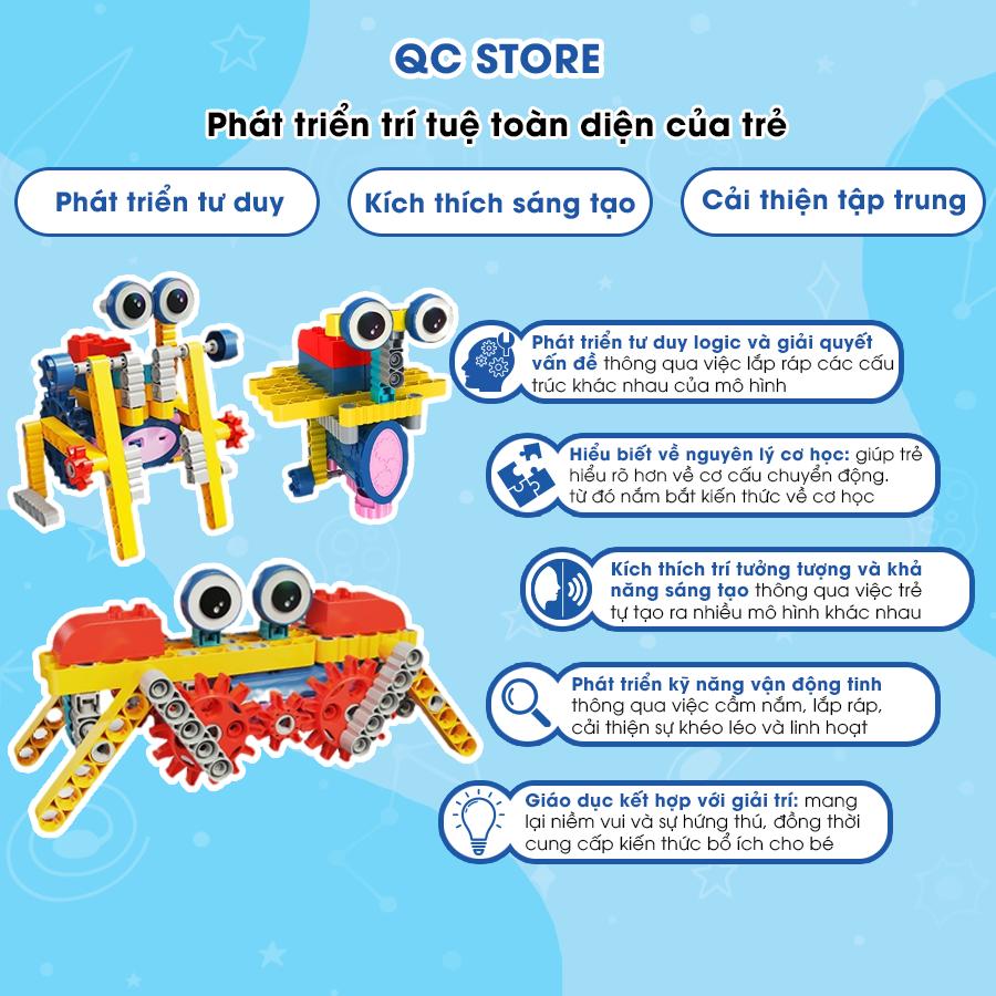 Bộ đồ chơi lắp ráp mô hình có động cơ gạch 3d stem robot cho bé QC Store-duoc-ban-tai-QC Store