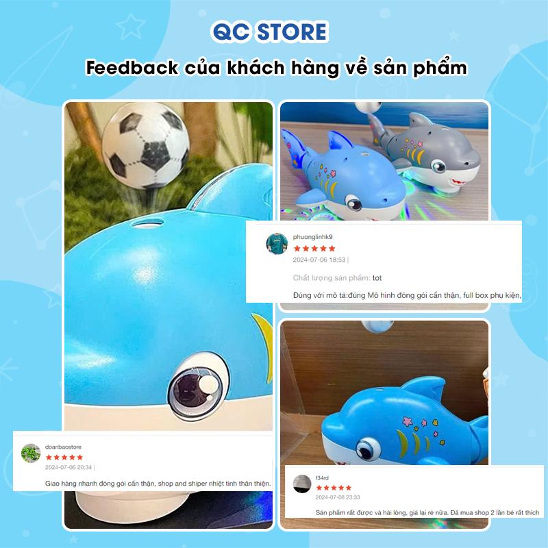 (Quà tặng sticker) Đồ chơi cá mập thôi bóng di chuyển có nhạc quà tặng cho bé trai bé gái QC Store-duoc-ban-tai-QC Store