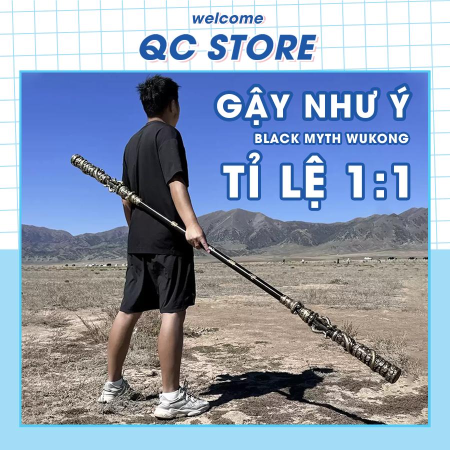Gậy Như Ý Tôn Ngộ Không tháo gọn phụ Đồ chơi Trung Thu cosplay Black Myth Wukong dài 100 cm 180 cm Tỷ lệ 1:1 PU QC Store-duoc-ban-tai-QC Store