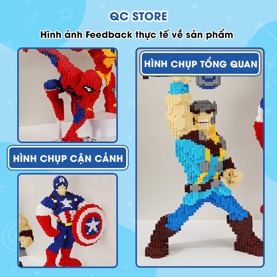 Đồ chơi lắp ráp nhân vật Siêu Anh Hùng Marvel ,Captain America,Spiderman,Ironman cỡ lớn bự 3D  QC Store-duoc-ban-tai-QC Store