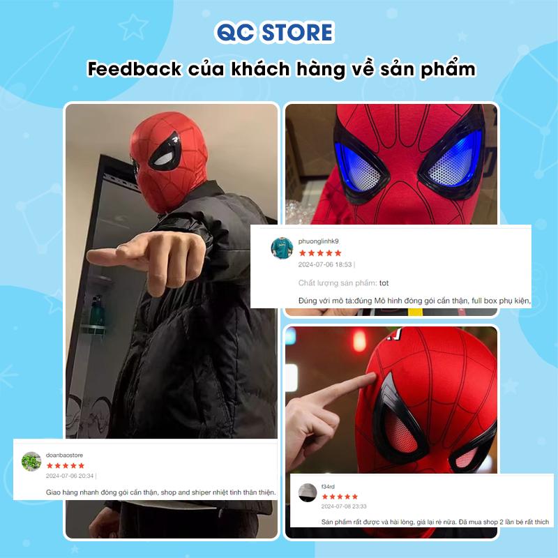 [Mẫu Mới 2025] Mặt Nạ Hóa Trang Người Nhện Spiderman nháy mắt được Tỉ Lệ 1: 1, điều khiển từ xa mắt phát sáng QC Store-duoc-ban-tai-QC Store