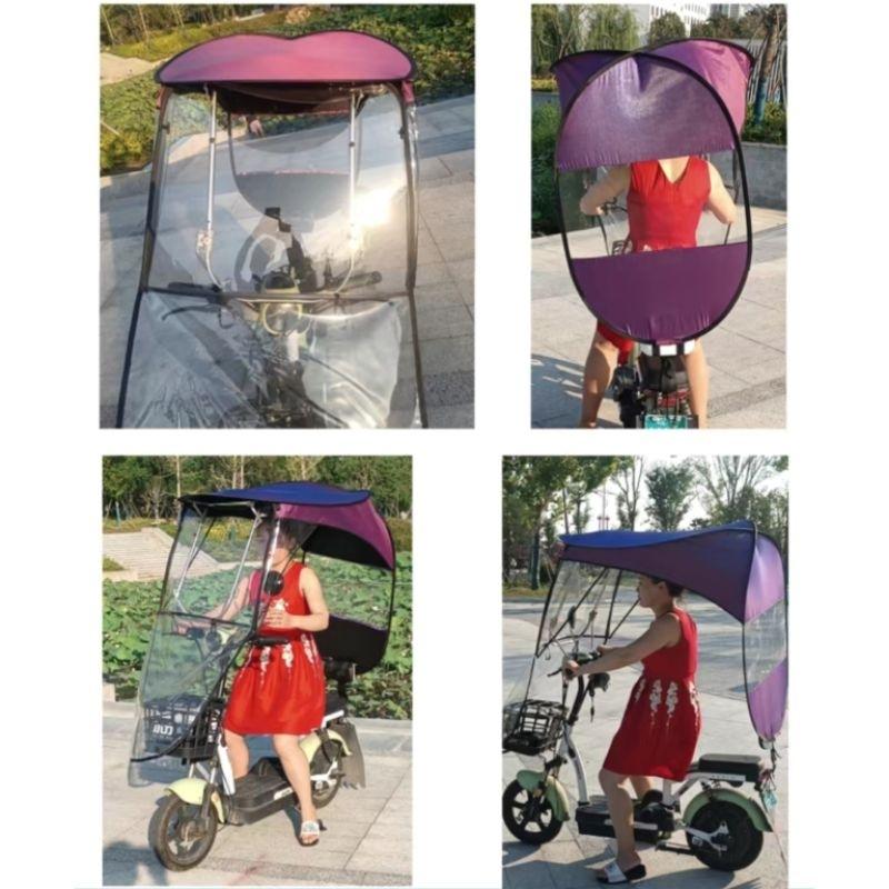 Mái che xe máy và xe đạp điện 655 có thể gập gọn-duoc-ban-tai-Mái che xe máy và xe điện Thiên Linh