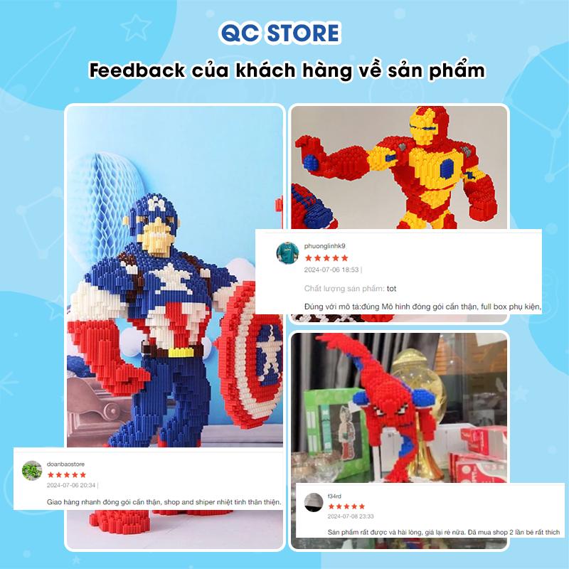 Đồ chơi lắp ráp nhân vật Siêu Anh Hùng Marvel ,Captain America,Spiderman,Ironman cỡ lớn bự 3D  QC Store-duoc-ban-tai-QC Store