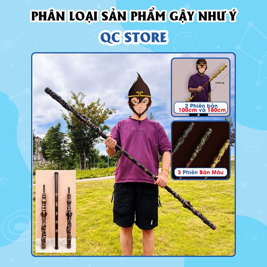 Gậy Như Ý Tôn Ngộ Không tháo gọn phụ Đồ chơi Trung Thu cosplay Black Myth Wukong dài 100 cm 180 cm Tỷ lệ 1:1 PU QC Store-duoc-ban-tai-QC Store