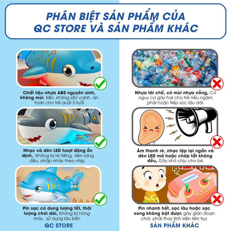 (Quà tặng sticker) Đồ chơi cá mập thôi bóng di chuyển có nhạc quà tặng cho bé trai bé gái QC Store-duoc-ban-tai-QC Store