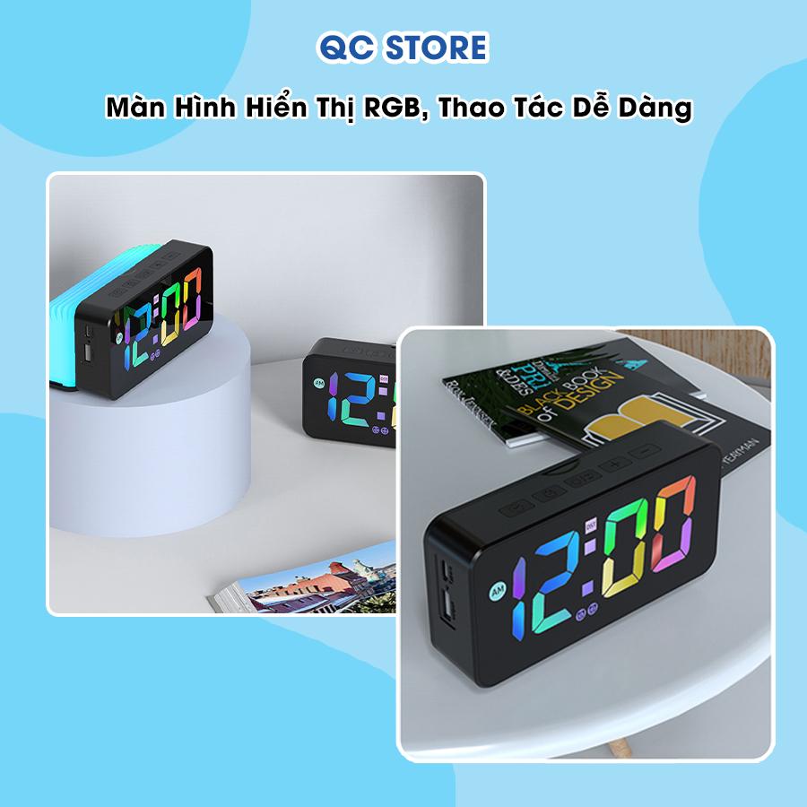 Đồng hồ decor thông minh điện tử để bàn mini cảm ứng âm thanh decor phòng ngủ phòng khách bàn làm việc QC Store-duoc-ban-tai-QC Store